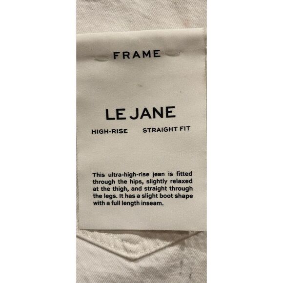 Frame Le Jane High Rise Straight Fit Jean in Cream NWT Size 24 - Picture 5 of 8